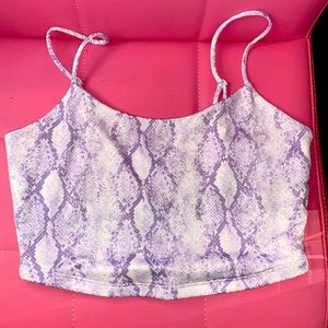 Purple and white crop top